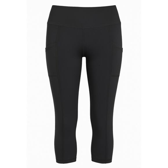 Aerie Chill Play Move Black Capri Leggings Medium High Rise Activewear Pockets - Picture 1 of 10
